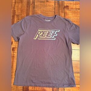 Reef Charcoal Tee with Gradient Logo